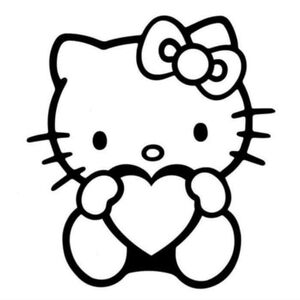 Sanrio Hello Kitty Heart Vinyl Graphic Auto Wall Car Laptop Decal Animal Sticker